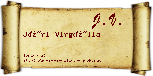 Jári Virgília névjegykártya